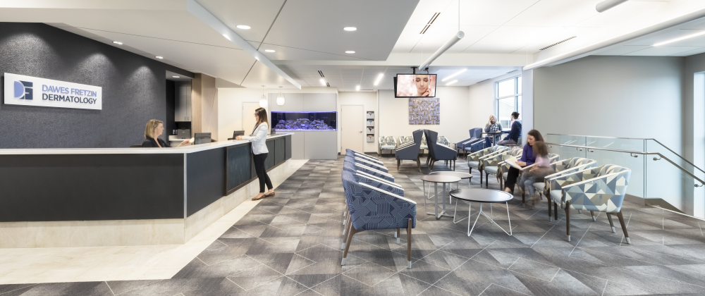 Dawes Fretzin project highlight reception area wide view