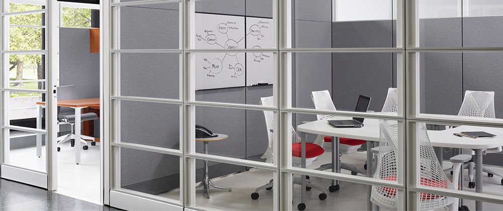 Conference room with window walls