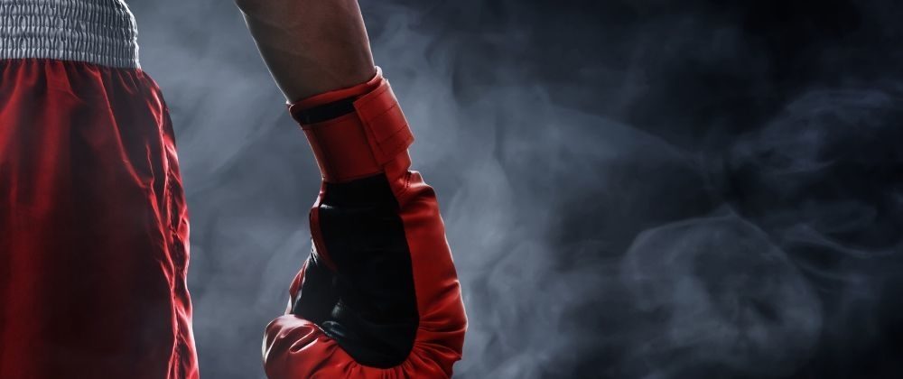 Generic stock photo of boxer with boxing glove