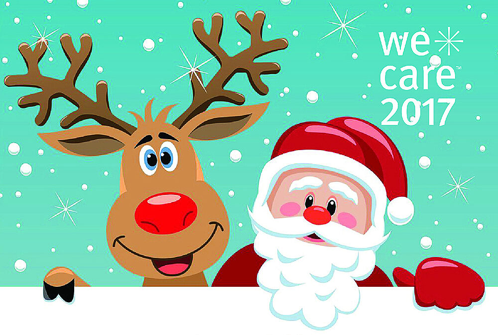WeCare 2017 santa and reindeer graphic