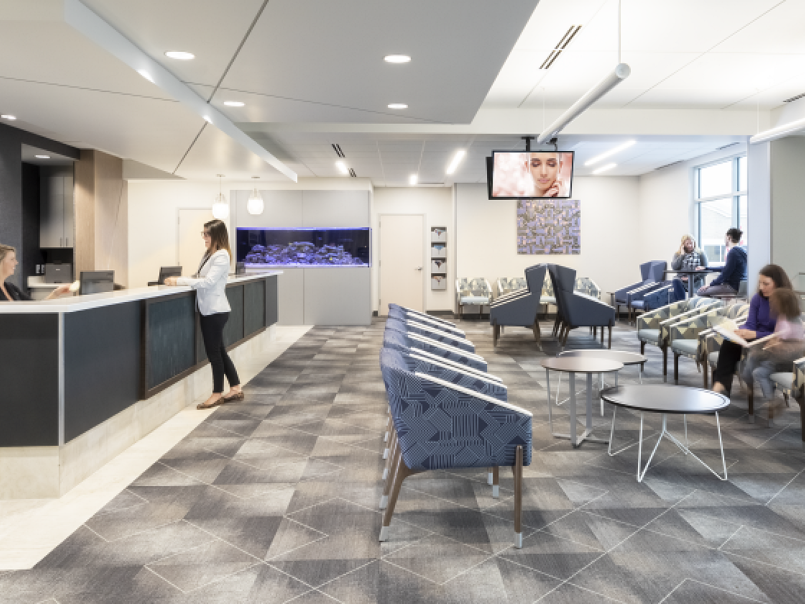 Dawes Fretzin project highlight reception area wide view