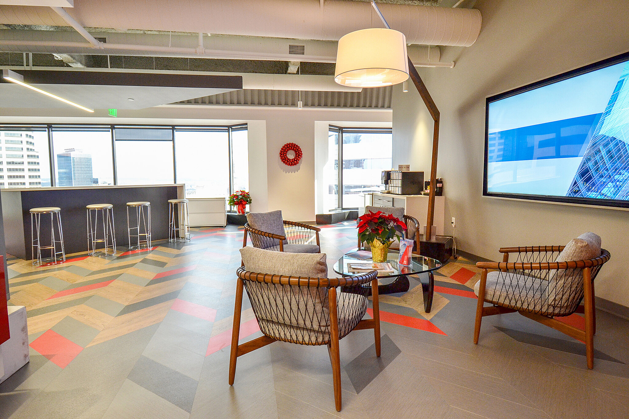CW Project Highlight: coffee station, bar, tv lounge