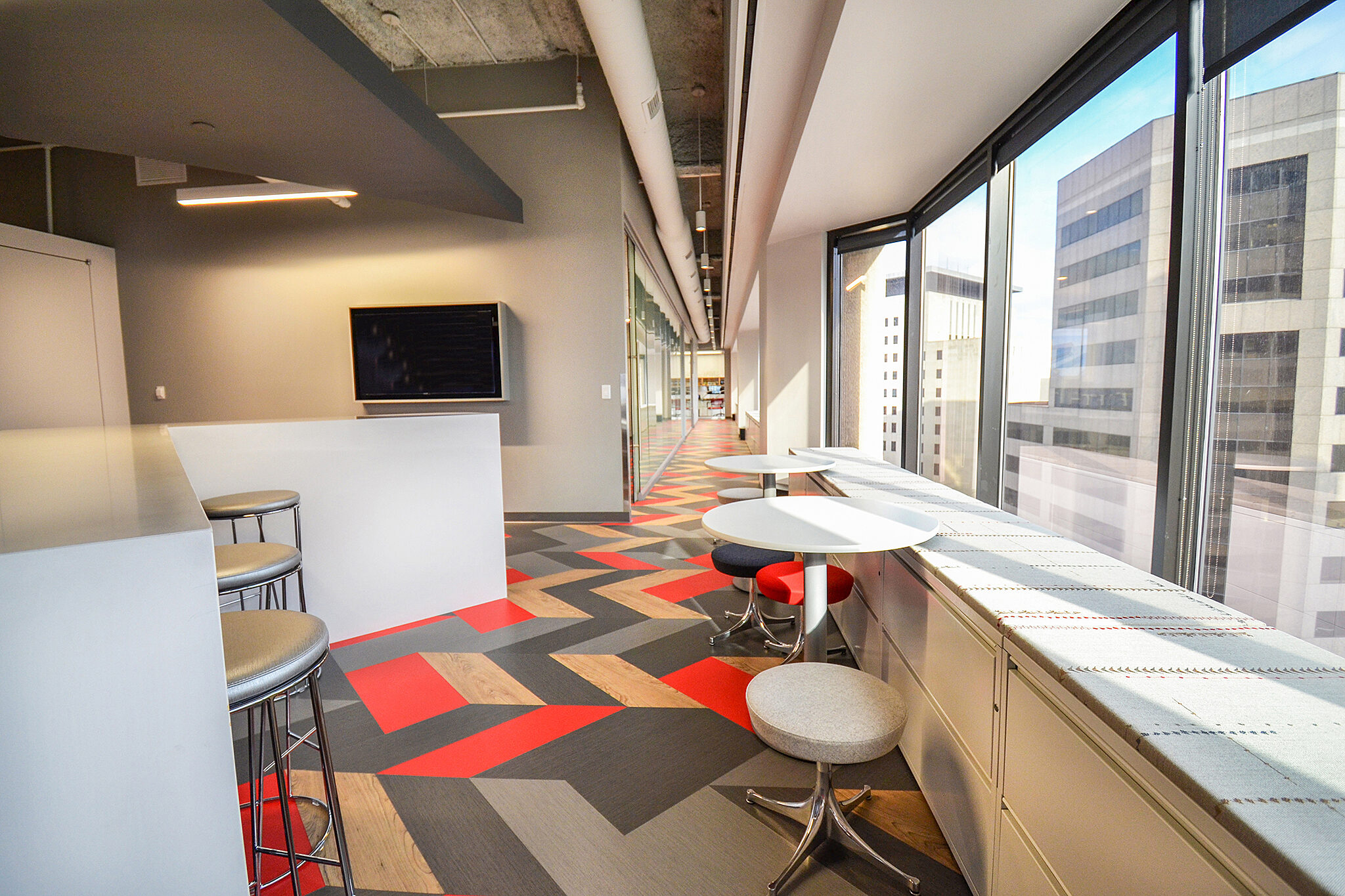 CW Project Highlight: hallway and work tables by window