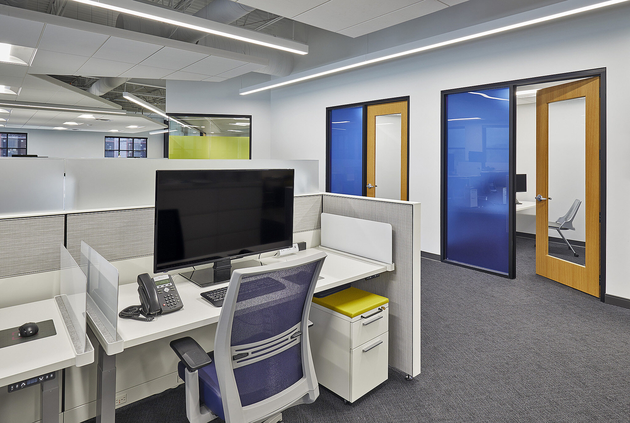 MJ Insurance Project Highlight: desk and office areas