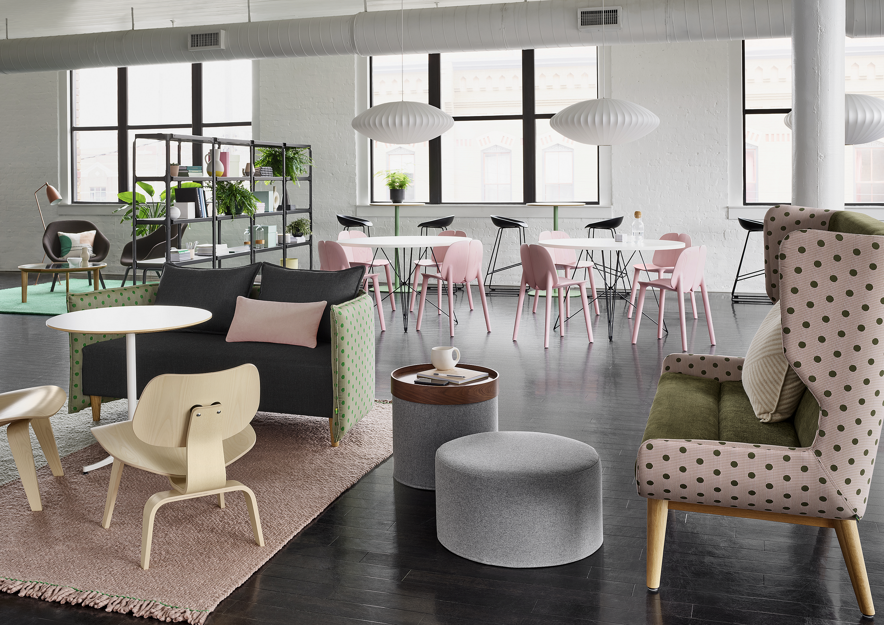 Maharam hero image, office space with tables and chairs