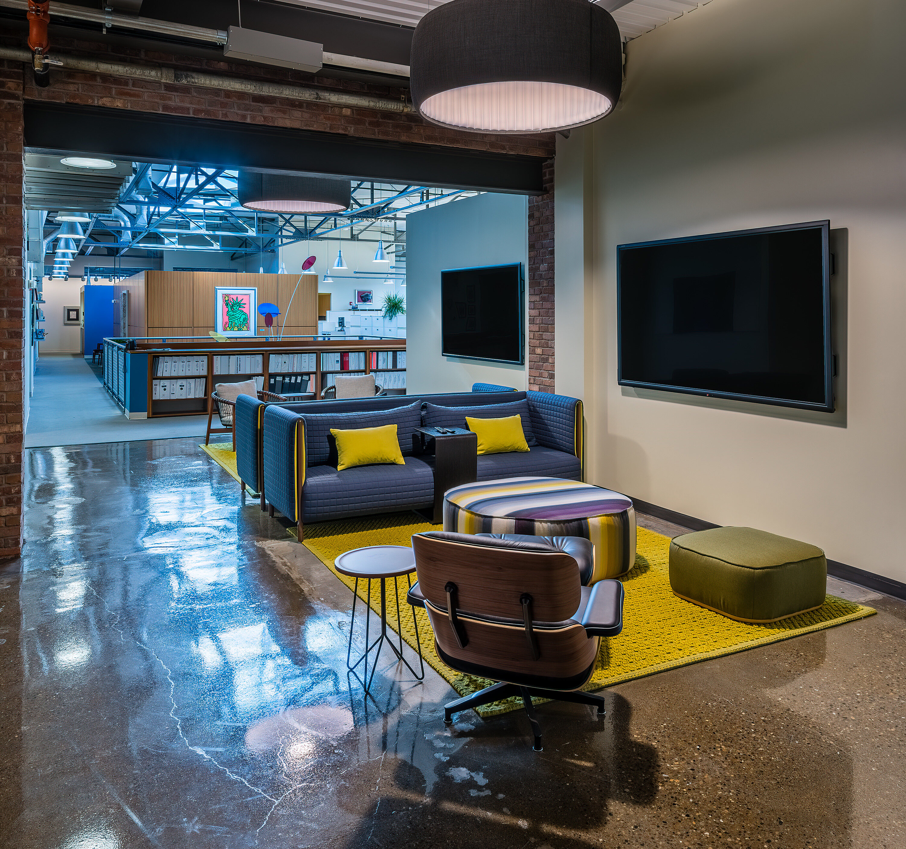 Buckingham Project Highlight common area with couch and chairs
