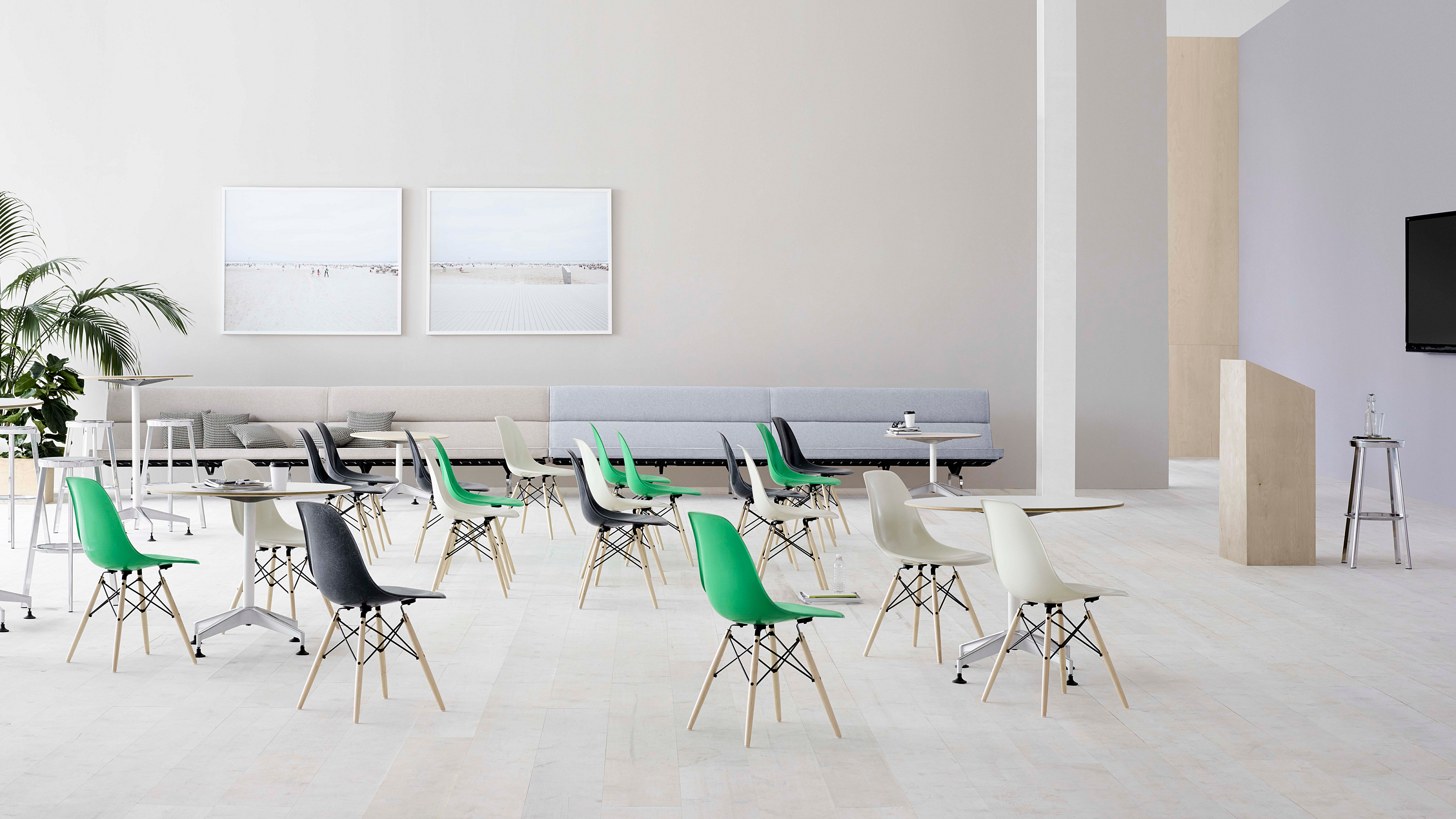 Education setting with desk in a classroom