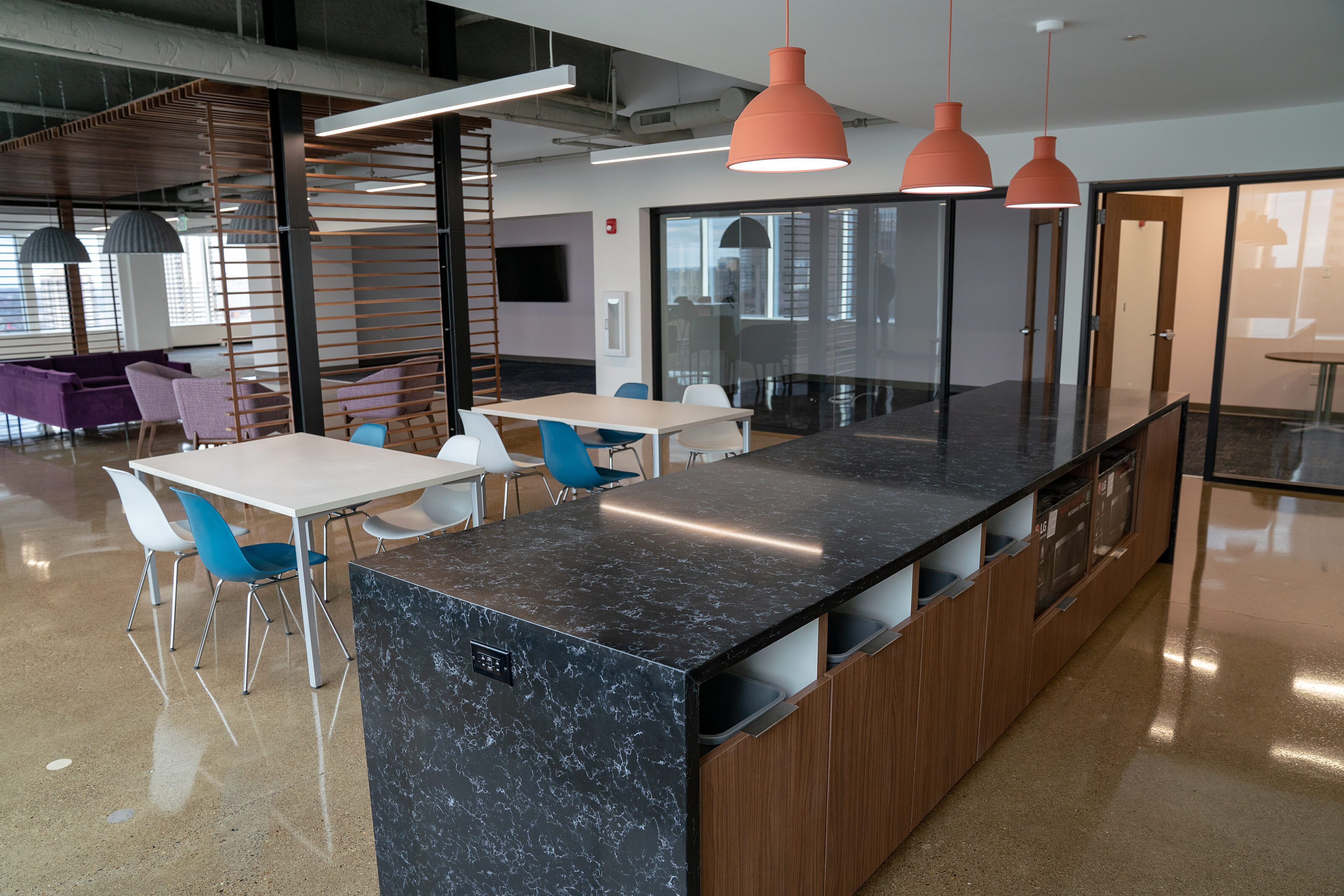 Lev Project Highlight: Kitchen island and table set up