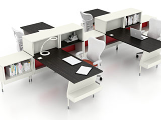 COVID solutions separated desk rendering