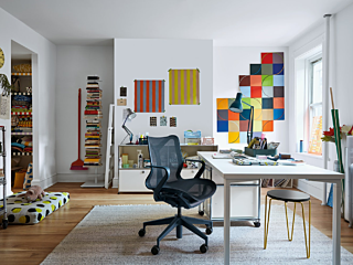 Design within reach hero desk and chair at home setting