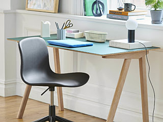 Hay desk chair with blue accents