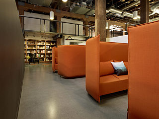 Naughtone Booths orange in a row