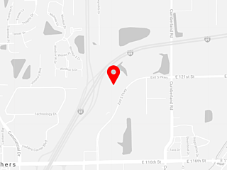 Graphic map of OfficeWorks location in Fishers