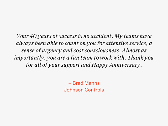 OfficeWorks 40th Anniversary Testimonial