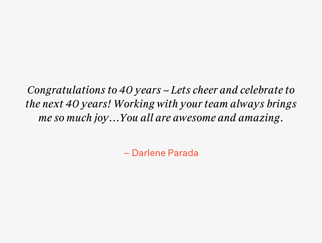 OfficeWorks 40th Anniversary Testimonial