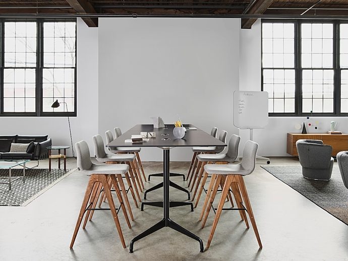 Naughtone large table with chairs and other seating
