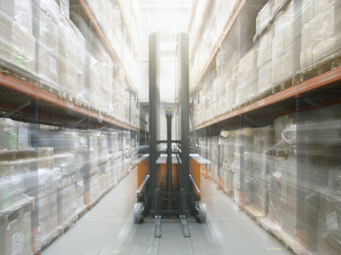 warehouse image of forklift