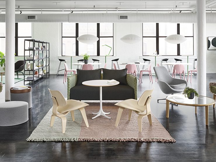 Maharam hero image, office space with tables and chairs