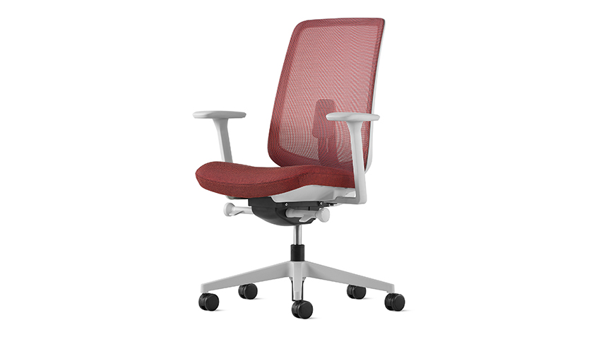 Versus chair, red with white background
